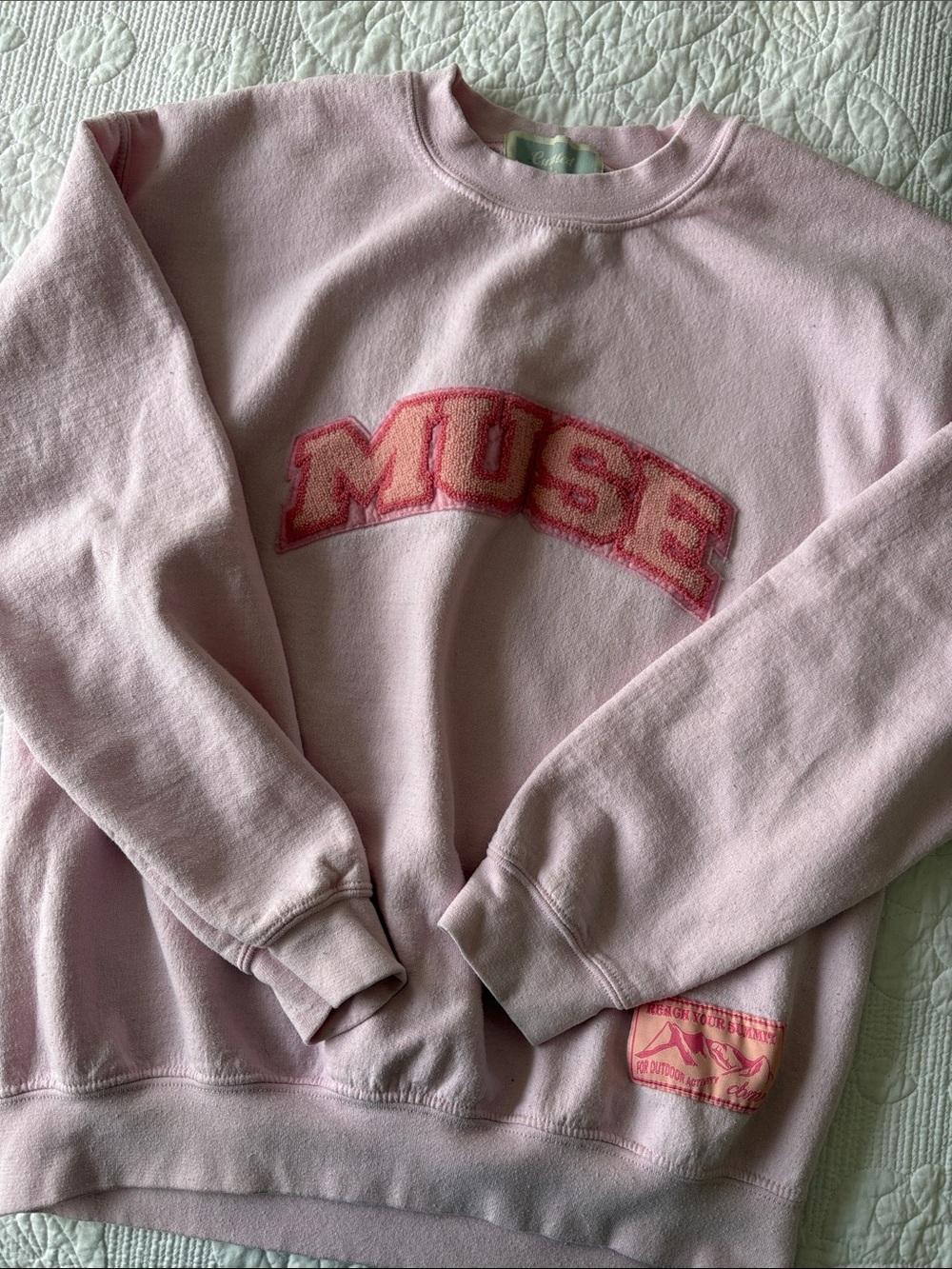 MUSE Women's Pink Crewneck Sweatshirt - Plush Casual Pullover